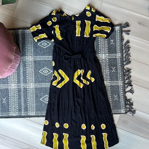 Aztec Print Long Dress Japanese Style size medium 100% cotton - Picture 1 of 4